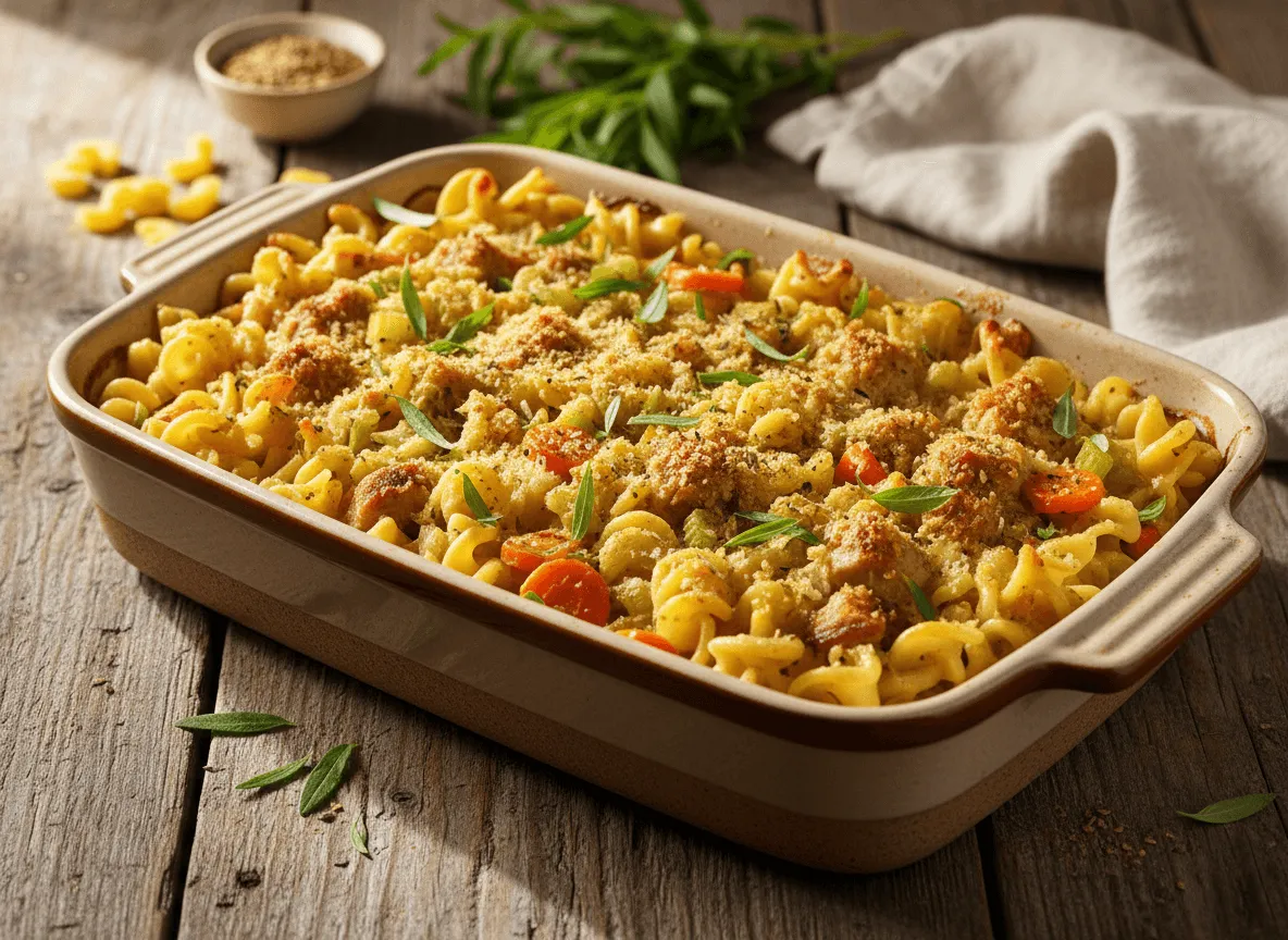 chef-johns-turkey-noodle-casserole-garam-masala-tarragon