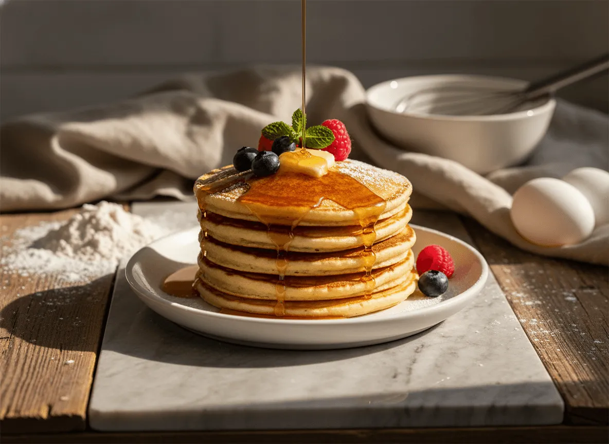 classic-fluffy-american-pancakes-maple-syrup