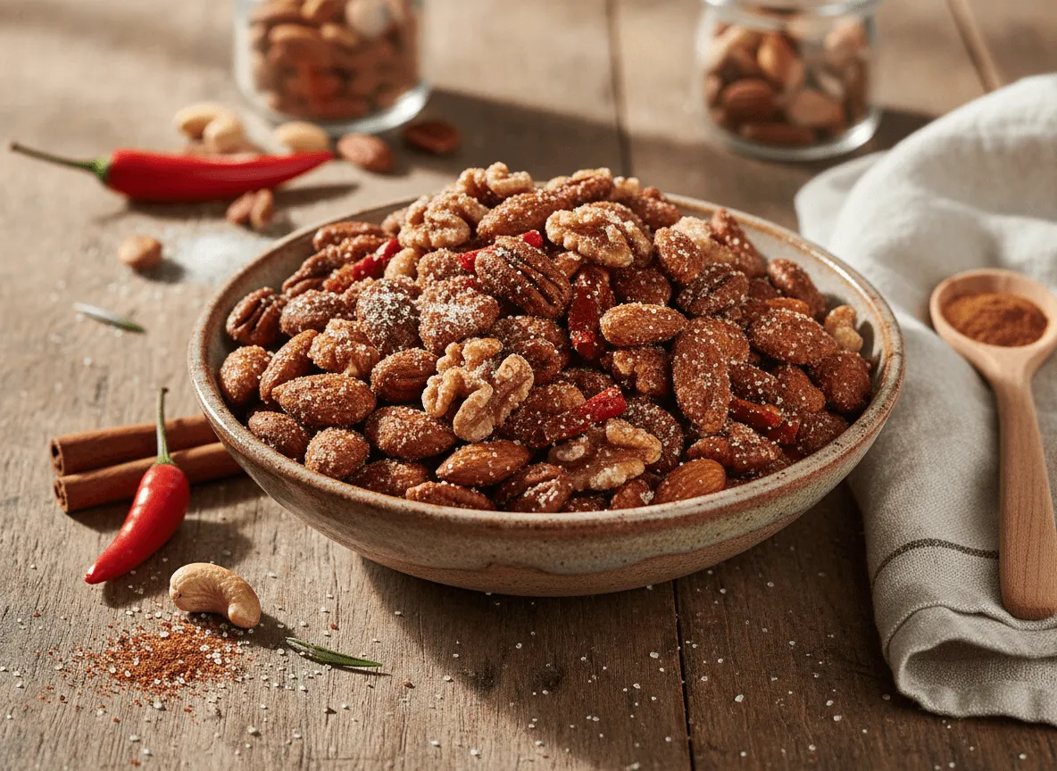 cocoa-chili-spiced-nuts-holiday-snack