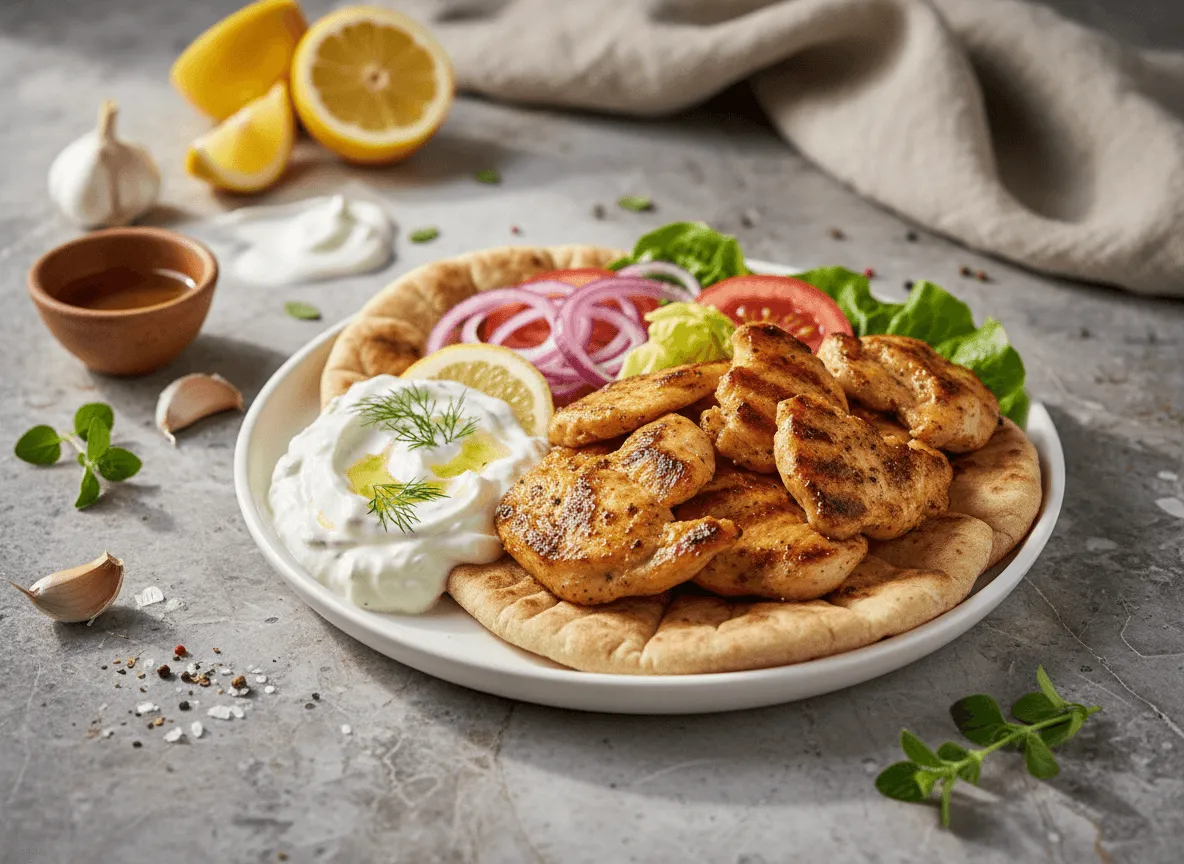 greek-chicken-gyros-homemade-tzatziki