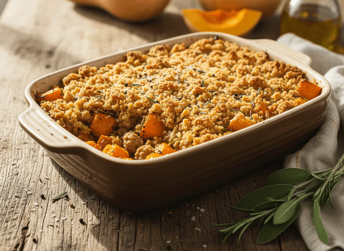 turkey-butternut-squash-casserole-cracker-topping